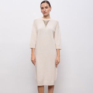PESERICO Beautiful Cream Knit Sweater Dress Sz 42 NWT $819!!